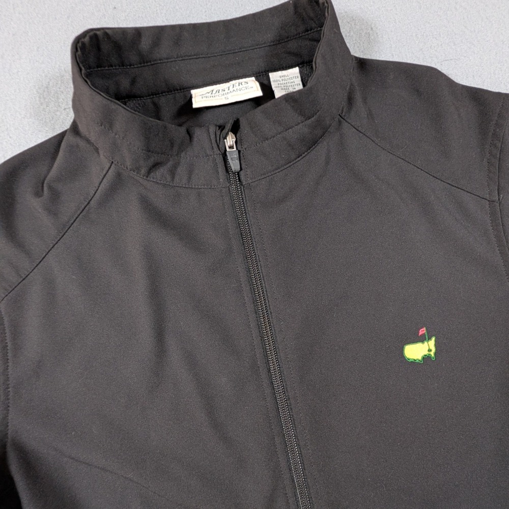 Masters Performance Golf Jacket Mens‎ Small Black Full Zip Embroidered Logo